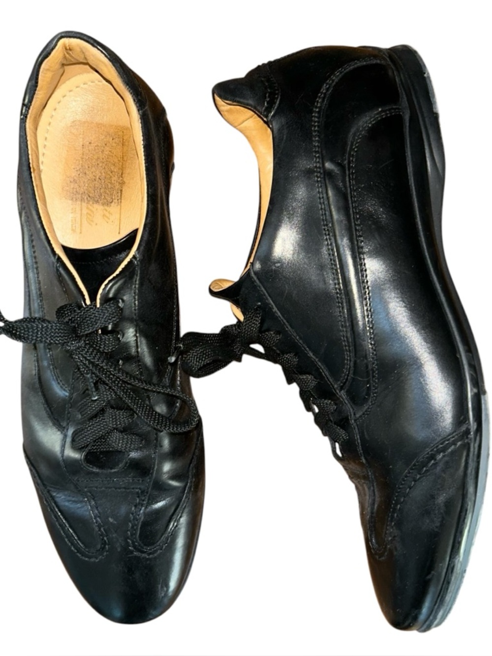 Mercanti Fiorentini Black‎ Leather Lace Up Shoes Mens 10.5 M Comfort Italy